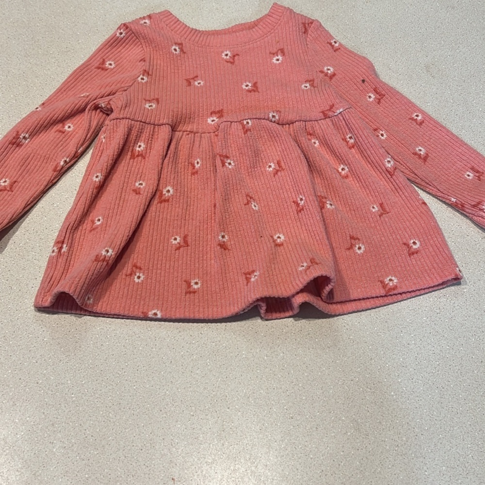 Cat & Jack Pink Floral Long Sleeve Tee